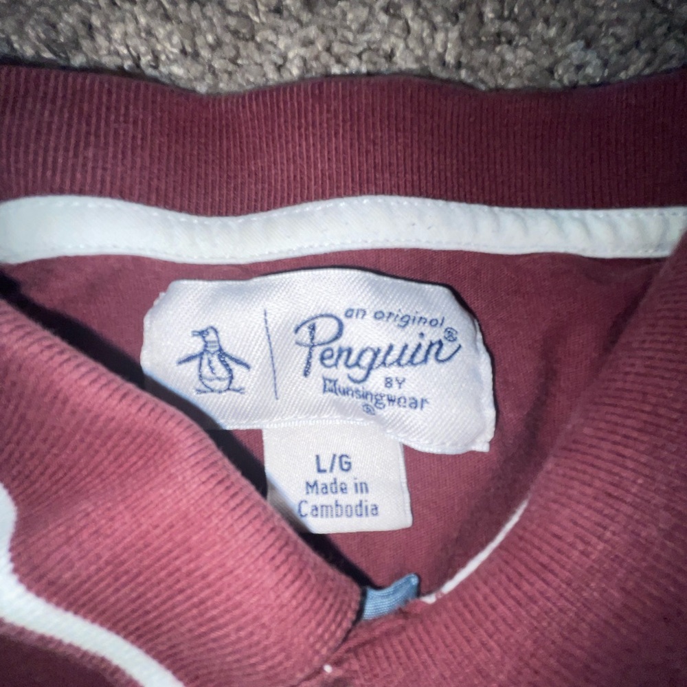 Original Penguin Red Polo Shirt Casual Style - Picture 3 of 4